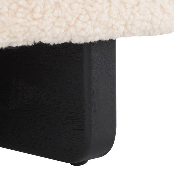 Alistair Round Ottoman | Safavieh - OTT4503 - Off White / Black