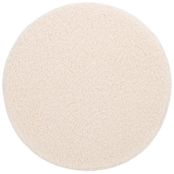 Alistair Round Ottoman | Safavieh - OTT4503 - Off White / Natural