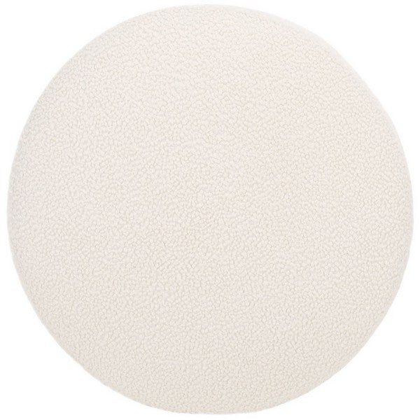 Riah Boucle Round Ottoman | Safavieh - OTT4504 - Off White / Natural