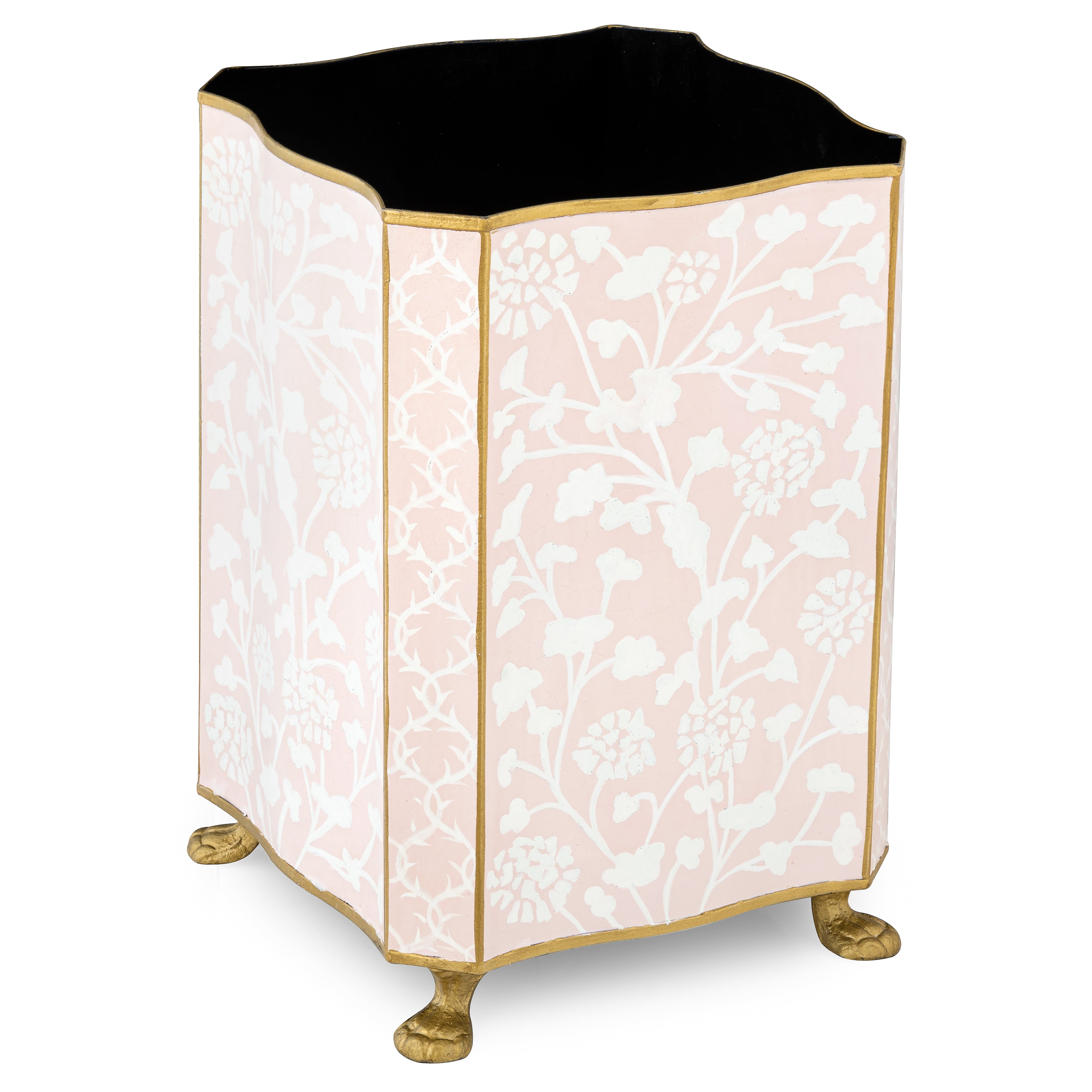 Pale Pink Spring Floral Wastepaper Basket