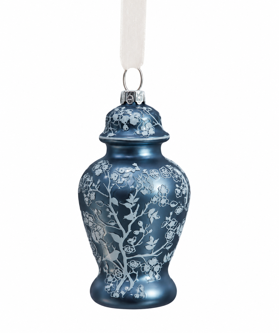 BOX OF 4 PEARLIZED DARK BLUE GINGER JAR GIFT TOPPER