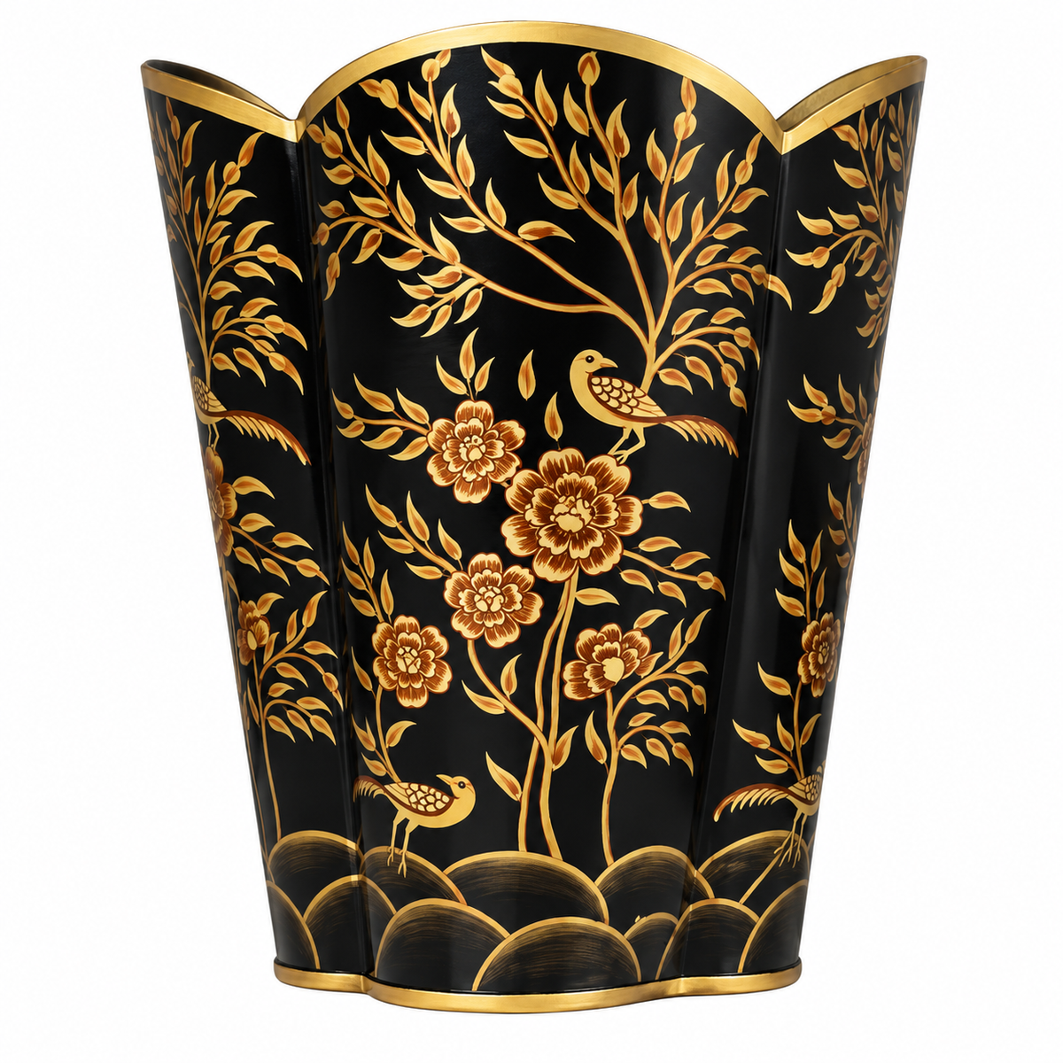Black & Gold Pheasant Wastepaper Basket & Tissue (2 Options)