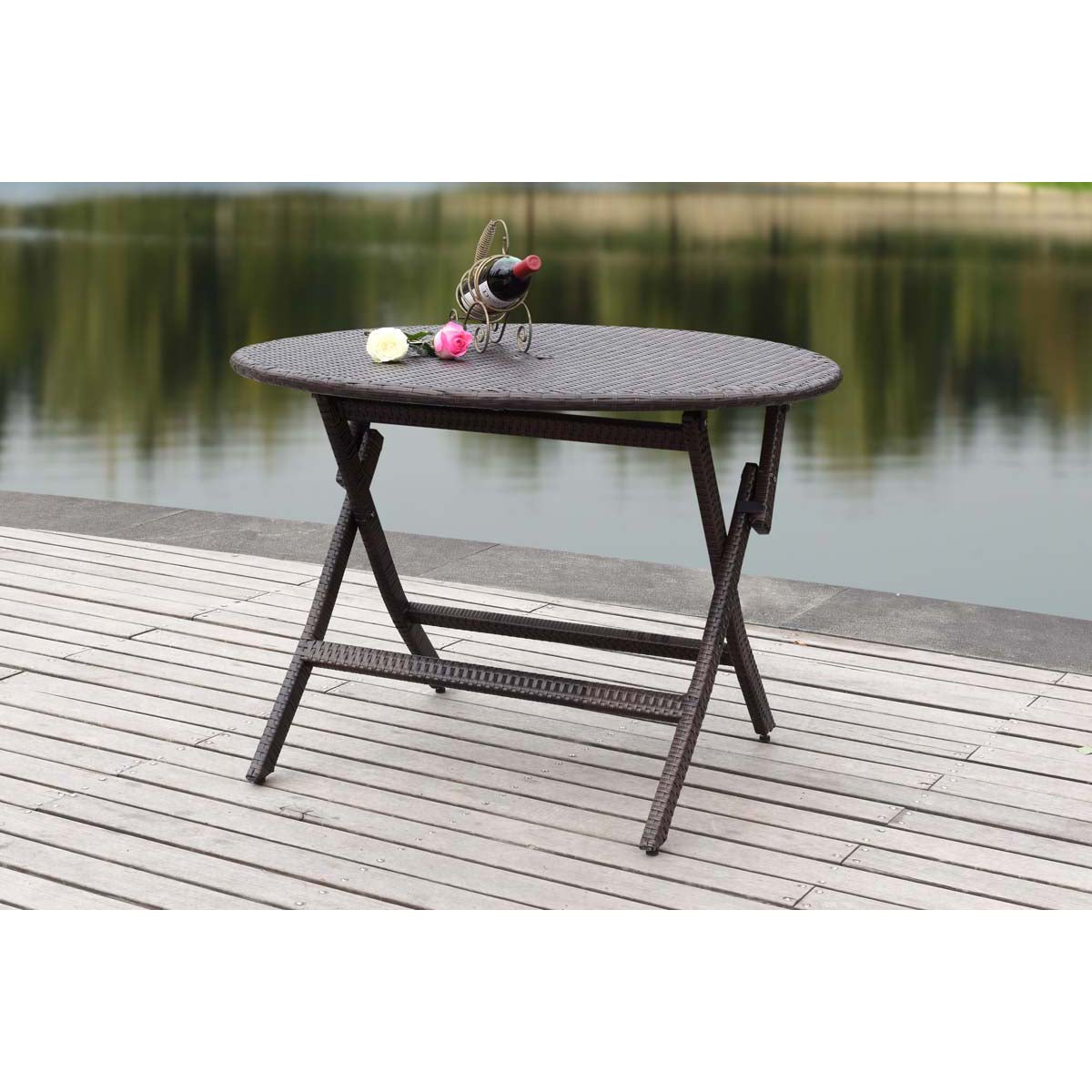 Safavieh Ellis Round Folding Table - Brown