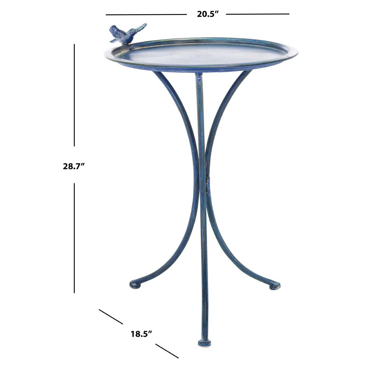 Kensi Bird Bath | Safavieh - PAT5025 - Mossy Blue