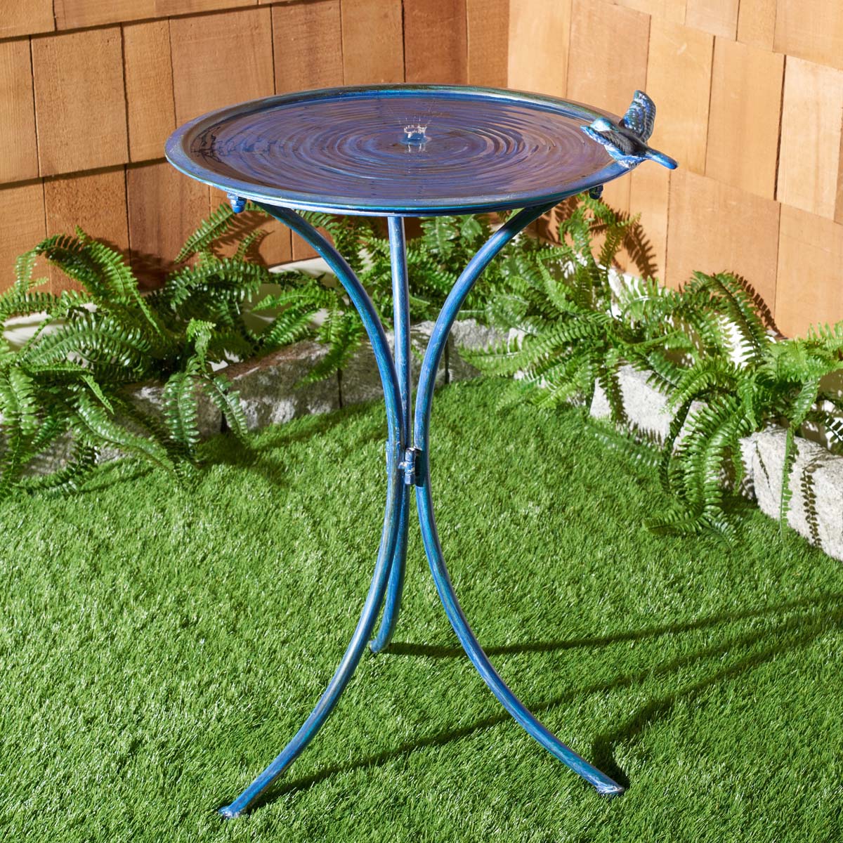 Kensi Bird Bath | Safavieh - PAT5025 - Mossy Blue