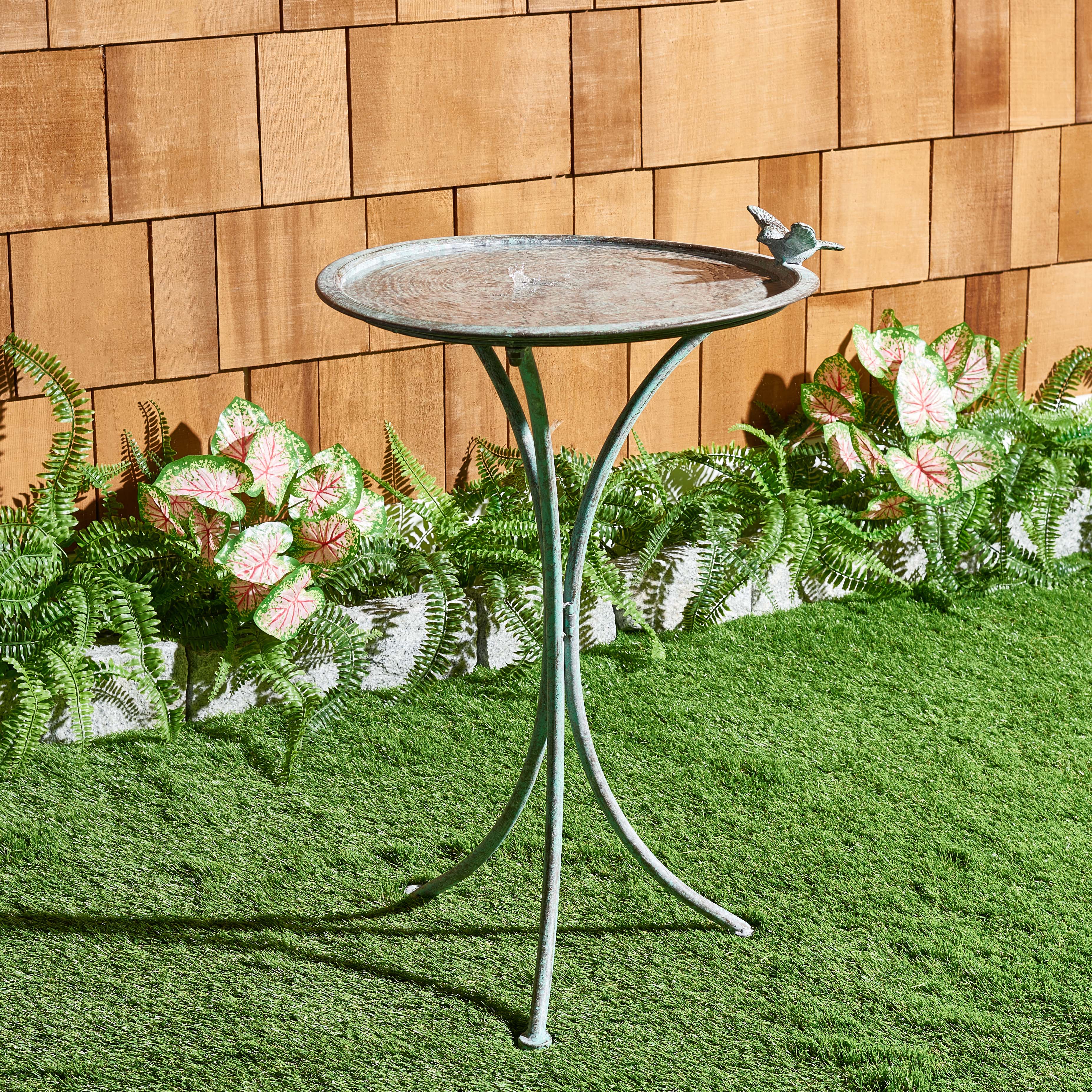 Kensi Bird Bath | Safavieh - PAT5025 - Antique Green