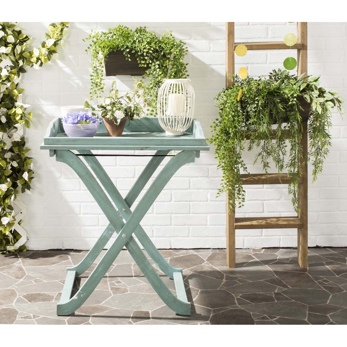 Safavieh Covina Tray Table , PAT6716 - Beach House Blue