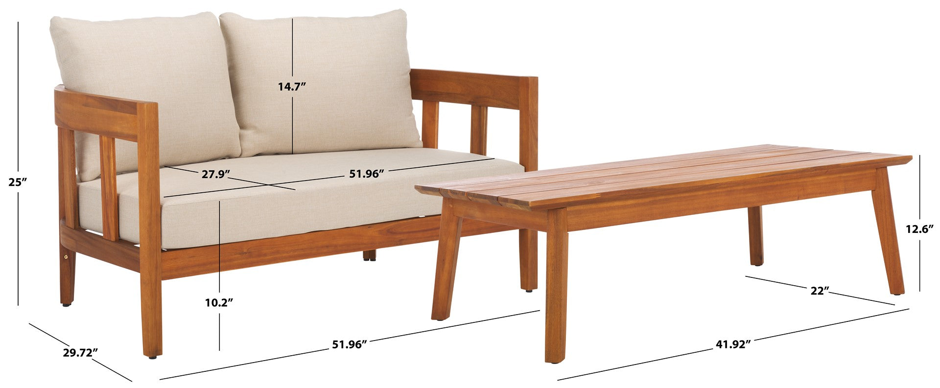 Owen Bench + Table | Safavieh - PAT7086