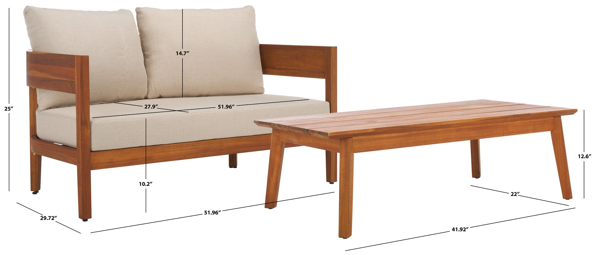 Theo Bench + Table | Safavieh - PAT7088