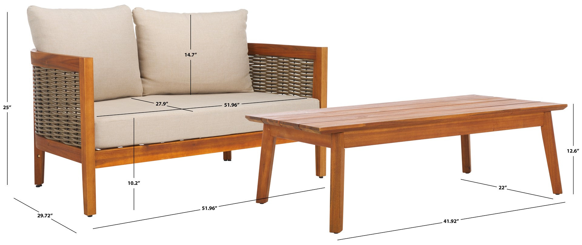 Amanda Bench + Table | Safavieh - PAT7090