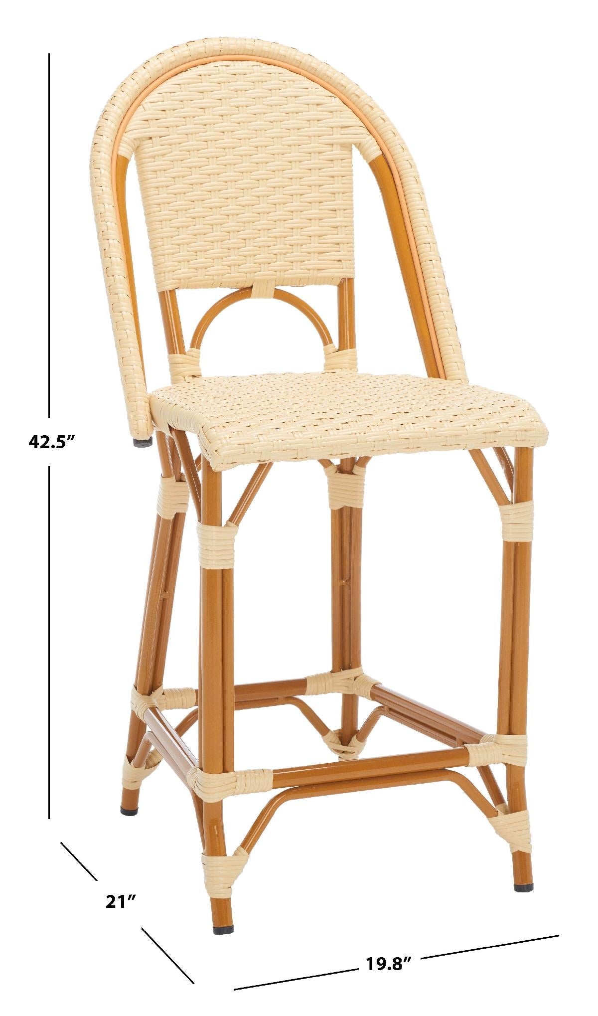 California Counter Stool | Safavieh - PAT7532 - Natural 