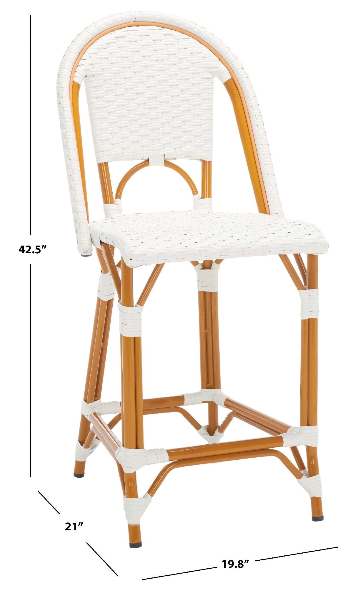 California Counter Stool | Safavieh - PAT7532 - White 