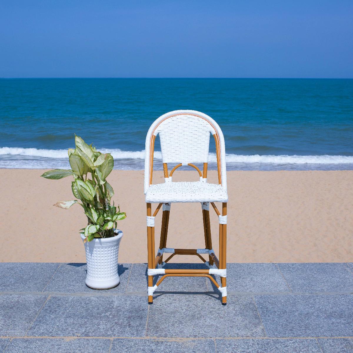 California Counter Stool | Safavieh - PAT7532 - White 