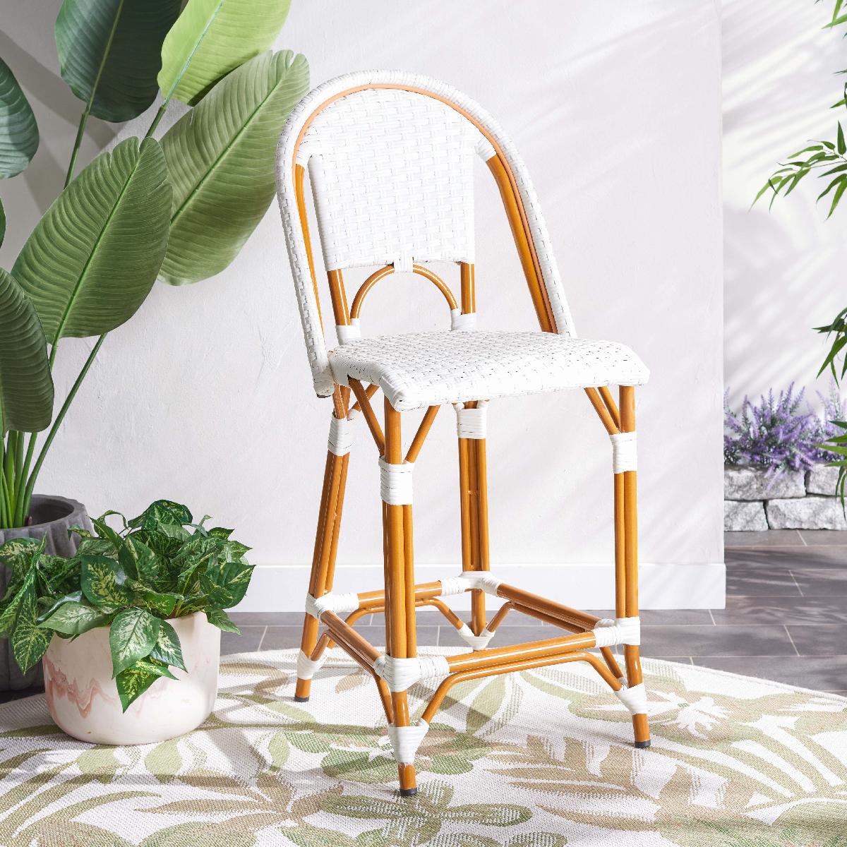 California Counter Stool | Safavieh - PAT7532 - White 