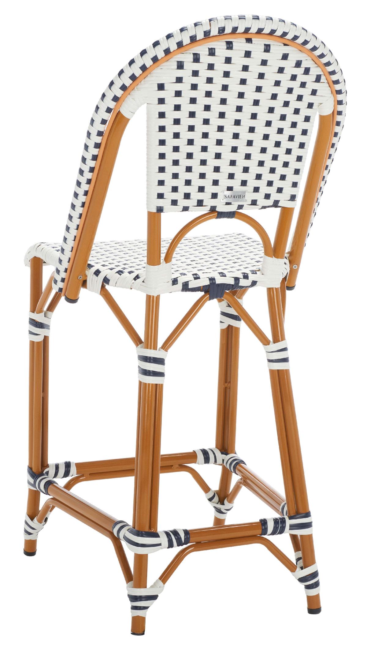 California Counter Stool | Safavieh - PAT7532 - White / Navy 