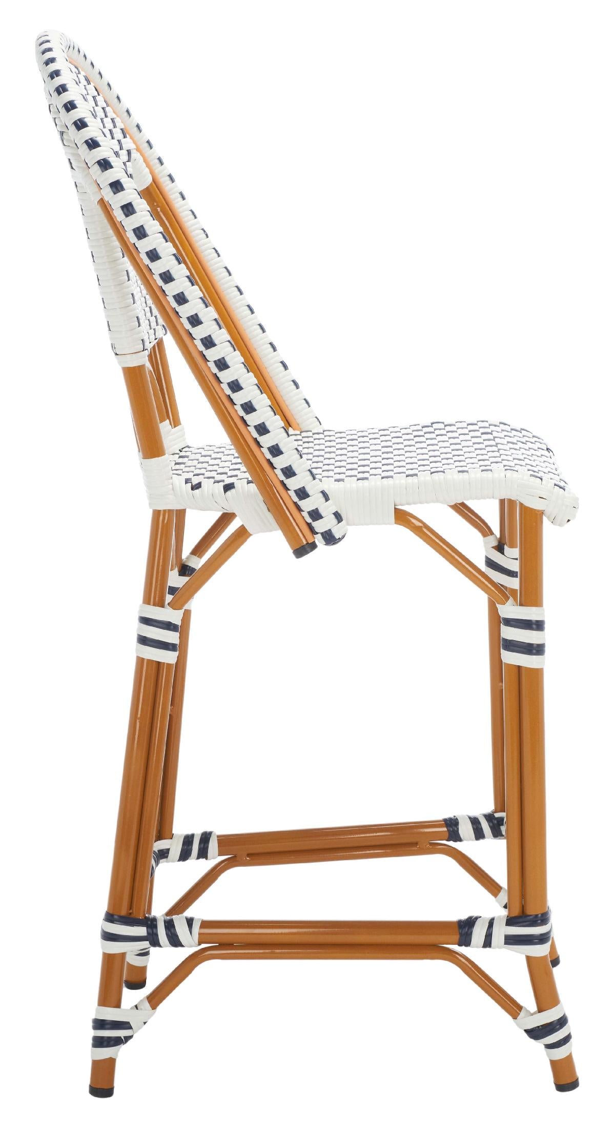 California Counter Stool | Safavieh - PAT7532 - White / Navy 