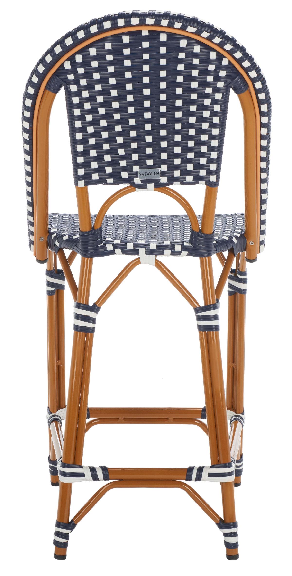 California Counter Stool | Safavieh - PAT7532 - Navy / White 