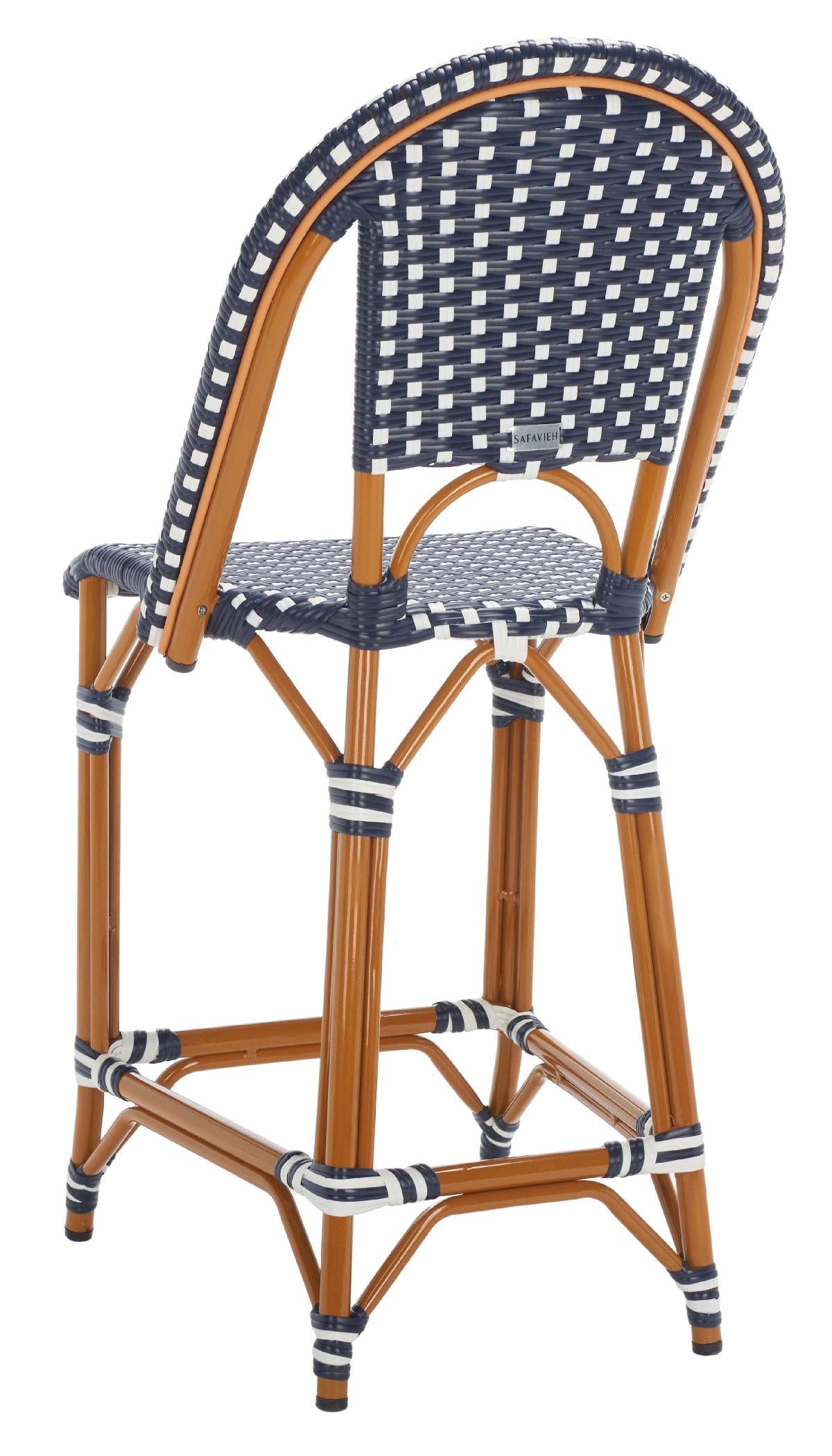 California Counter Stool | Safavieh - PAT7532 - Navy / White 