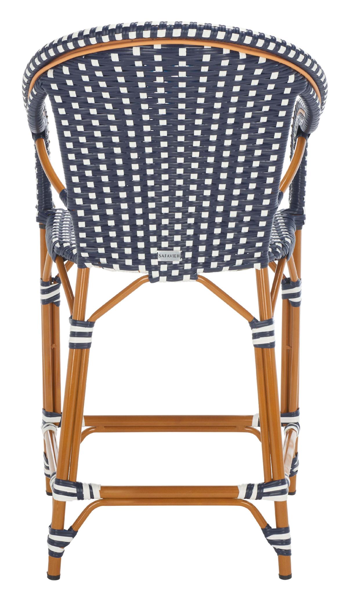 California Counter Stool W / Arms, PAT7533 - Navy / White 