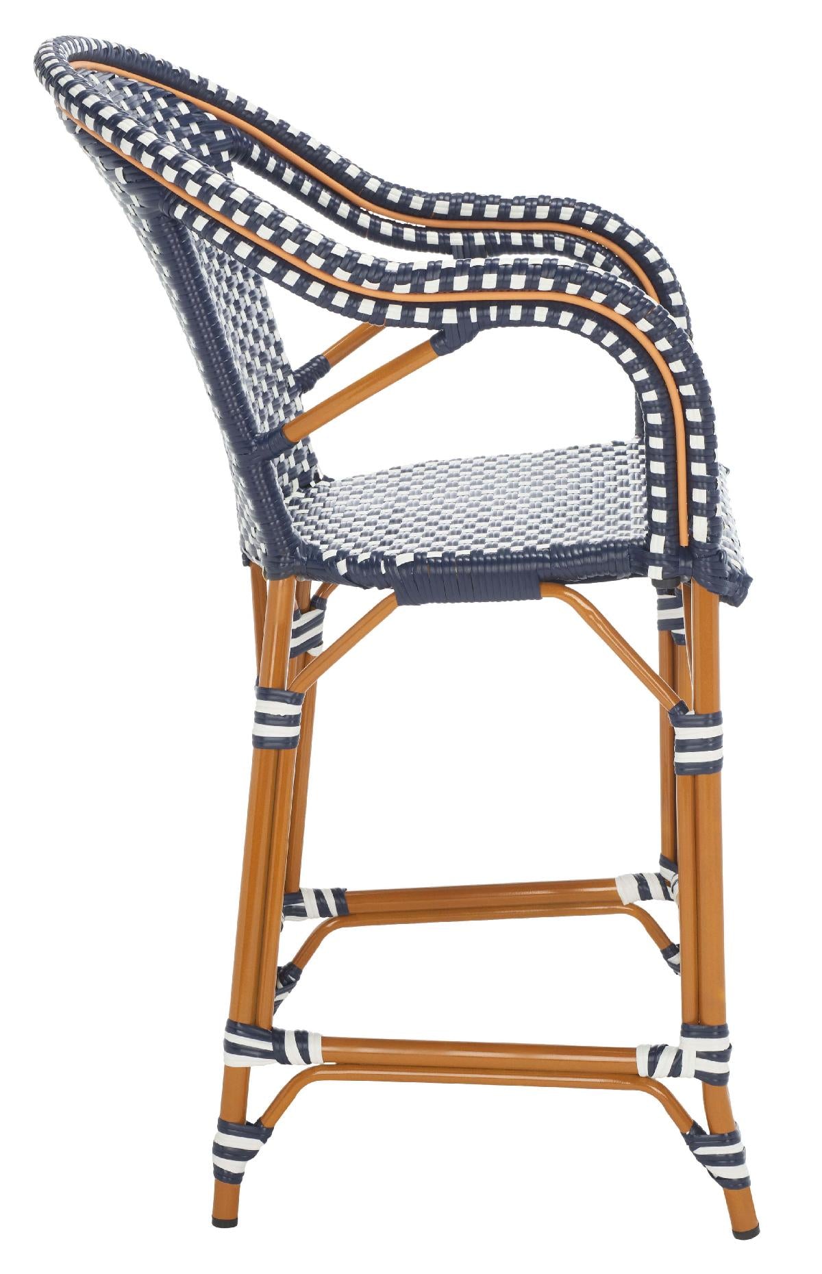 California Counter Stool W / Arms, PAT7533 - Navy / White 