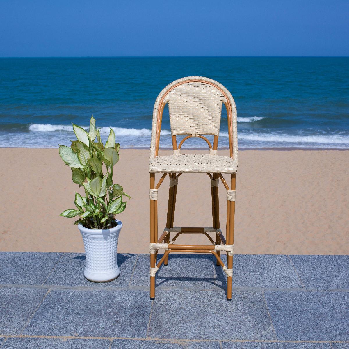 California Bar Stool | Safavieh - PAT7534 - Natural 