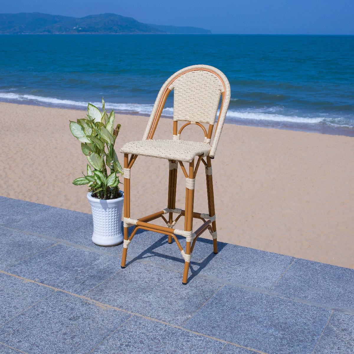 California Bar Stool | Safavieh - PAT7534 - Natural 