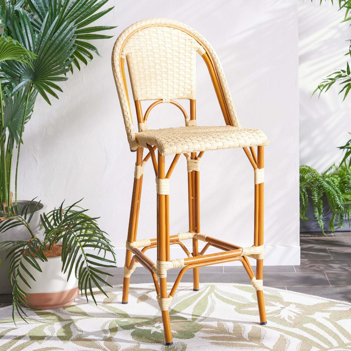 California Bar Stool | Safavieh - PAT7534 - Natural 