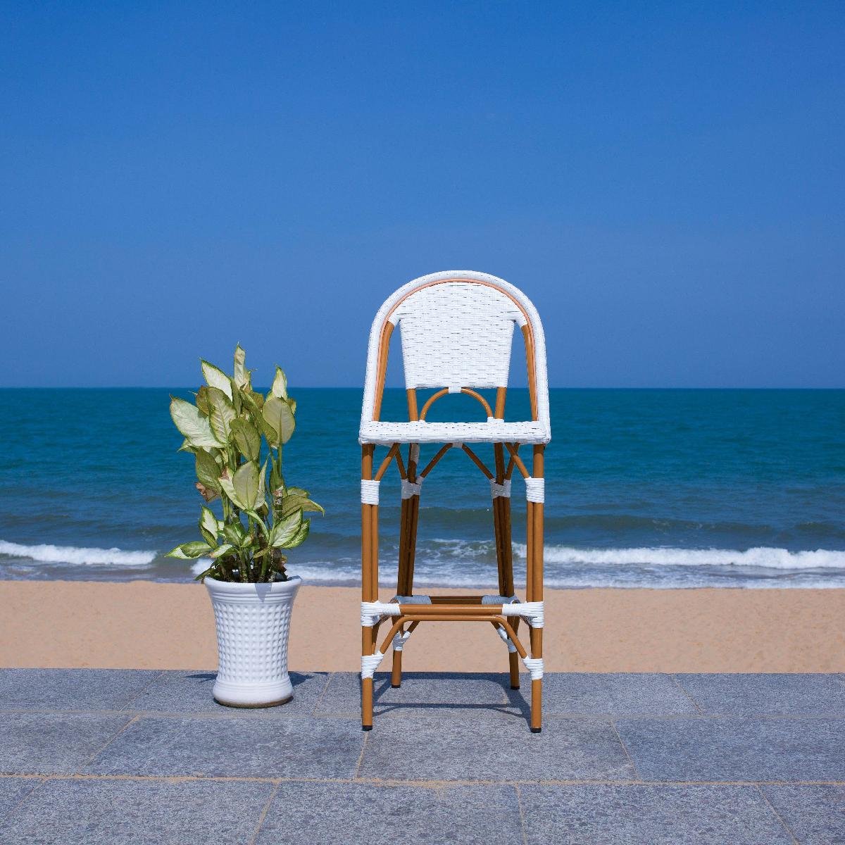 California Bar Stool | Safavieh - PAT7534 - White 