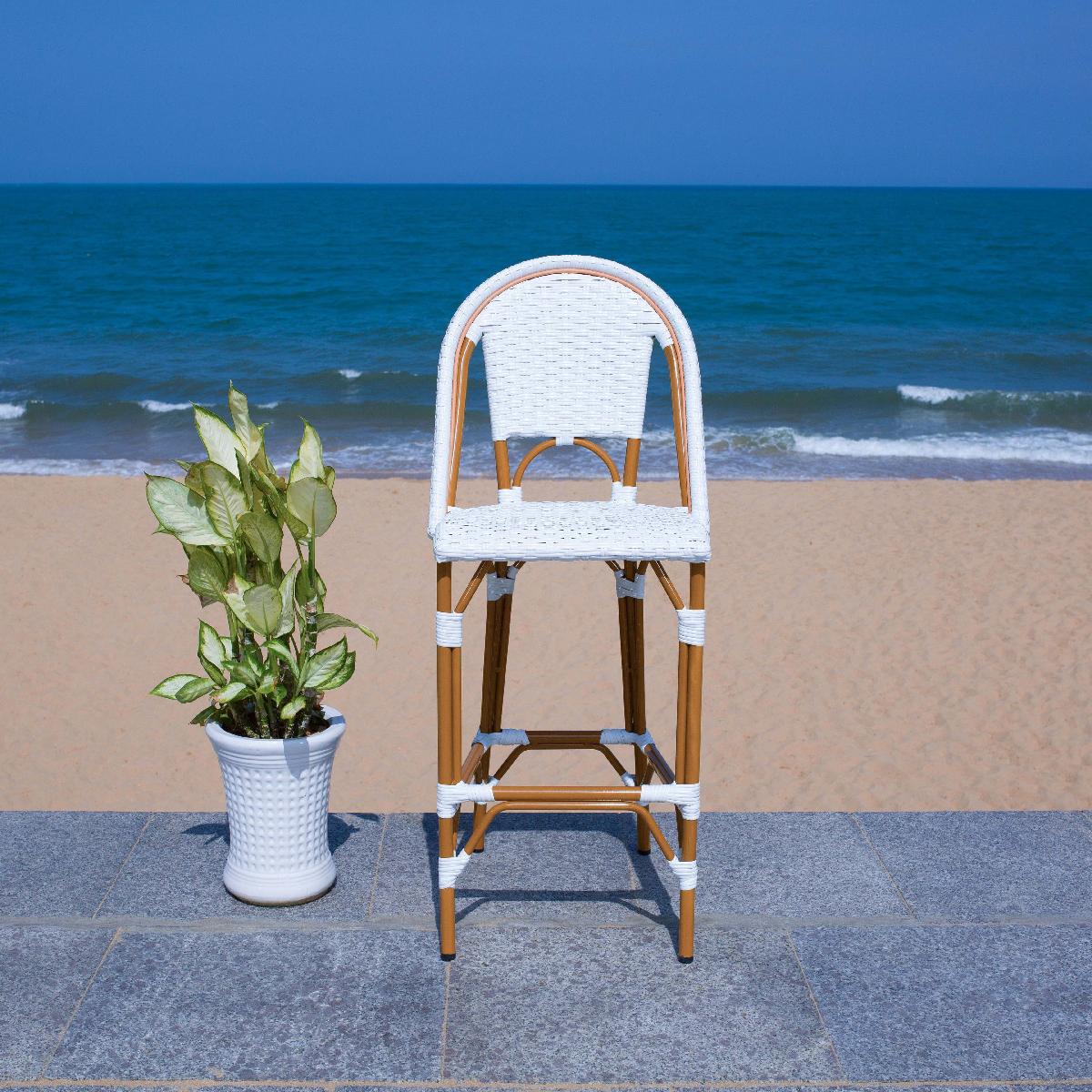 California Bar Stool | Safavieh - PAT7534 - White 