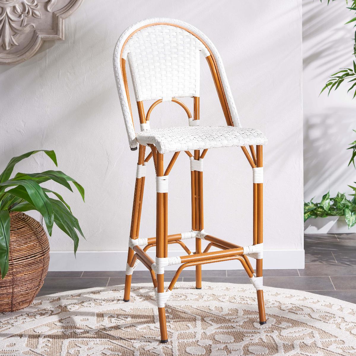 California Bar Stool | Safavieh - PAT7534 - White 