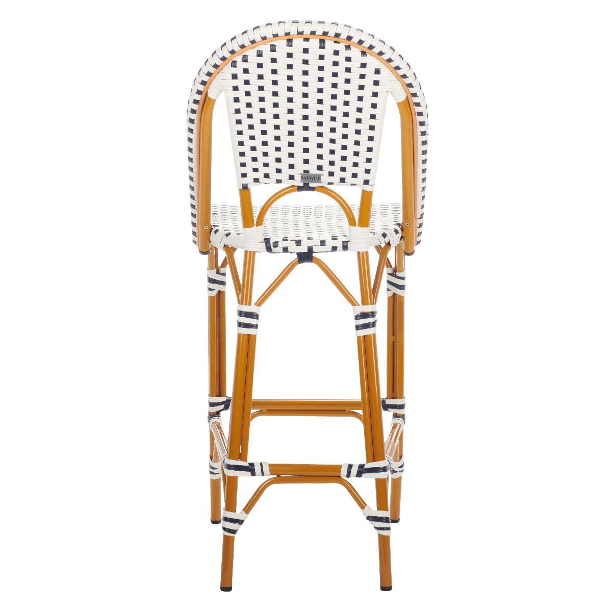 California Bar Stool | Safavieh - PAT7534 - White / Navy 