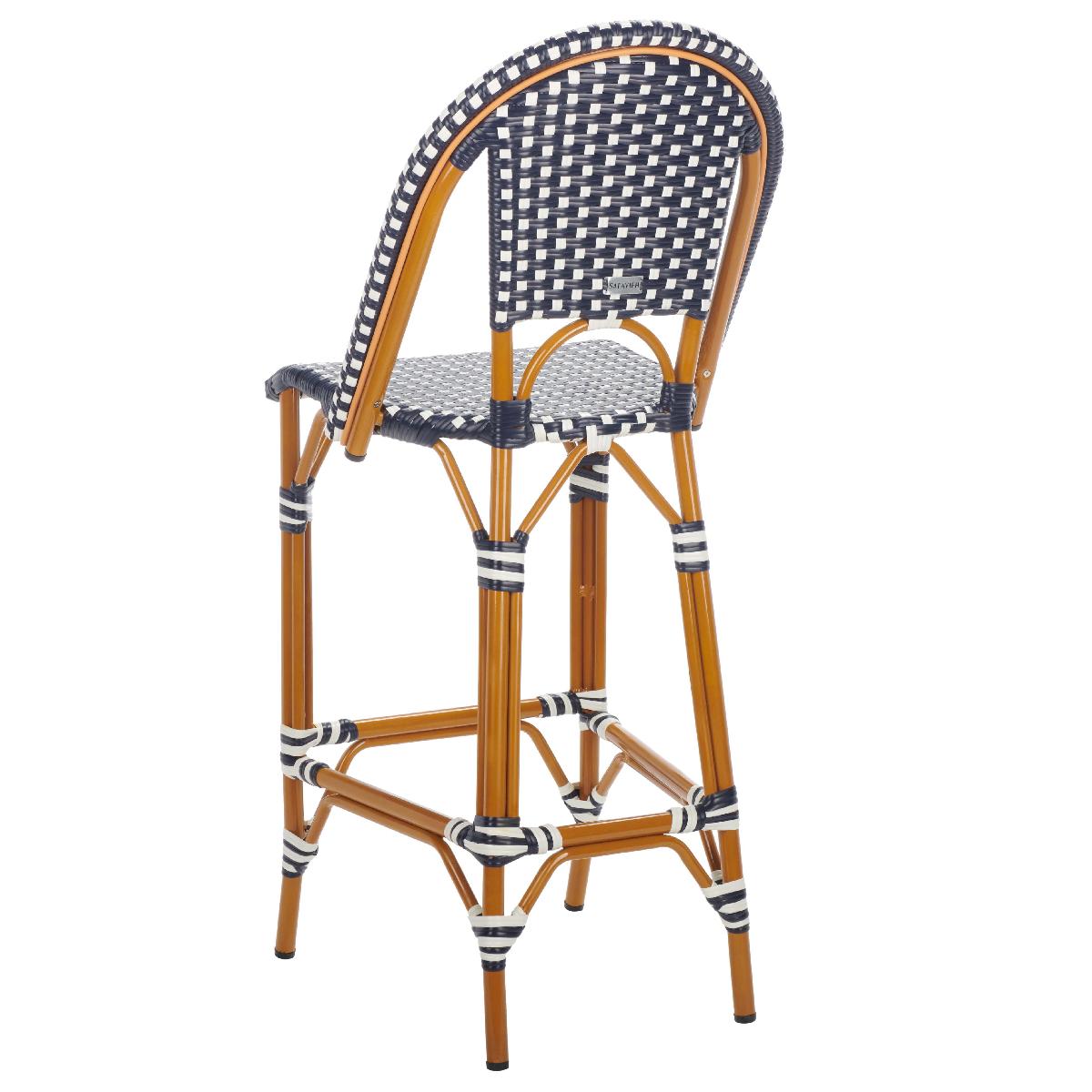 California Bar Stool | Safavieh - PAT7534 - Navy / White 