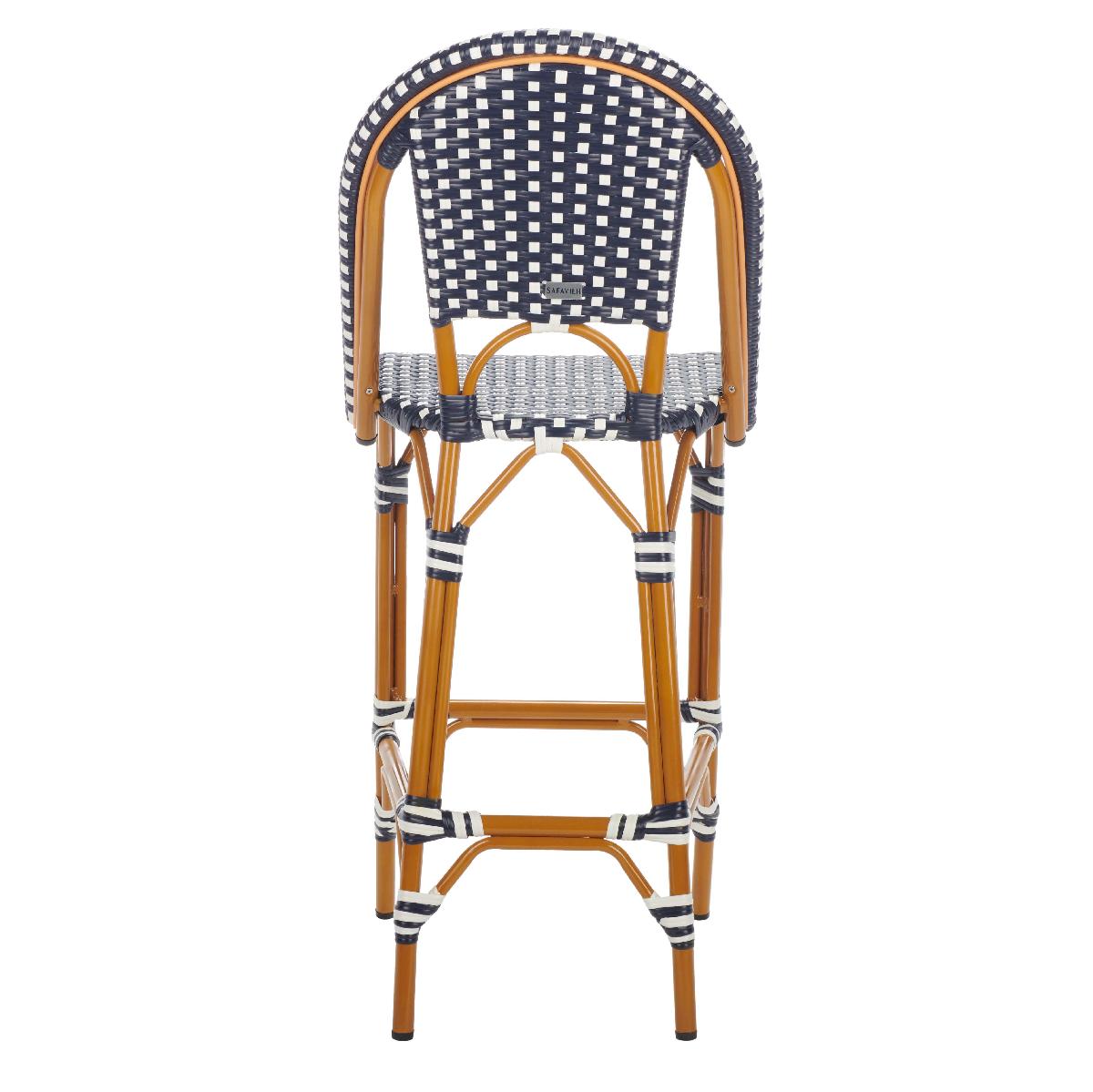 California Bar Stool | Safavieh - PAT7534 - Navy / White 