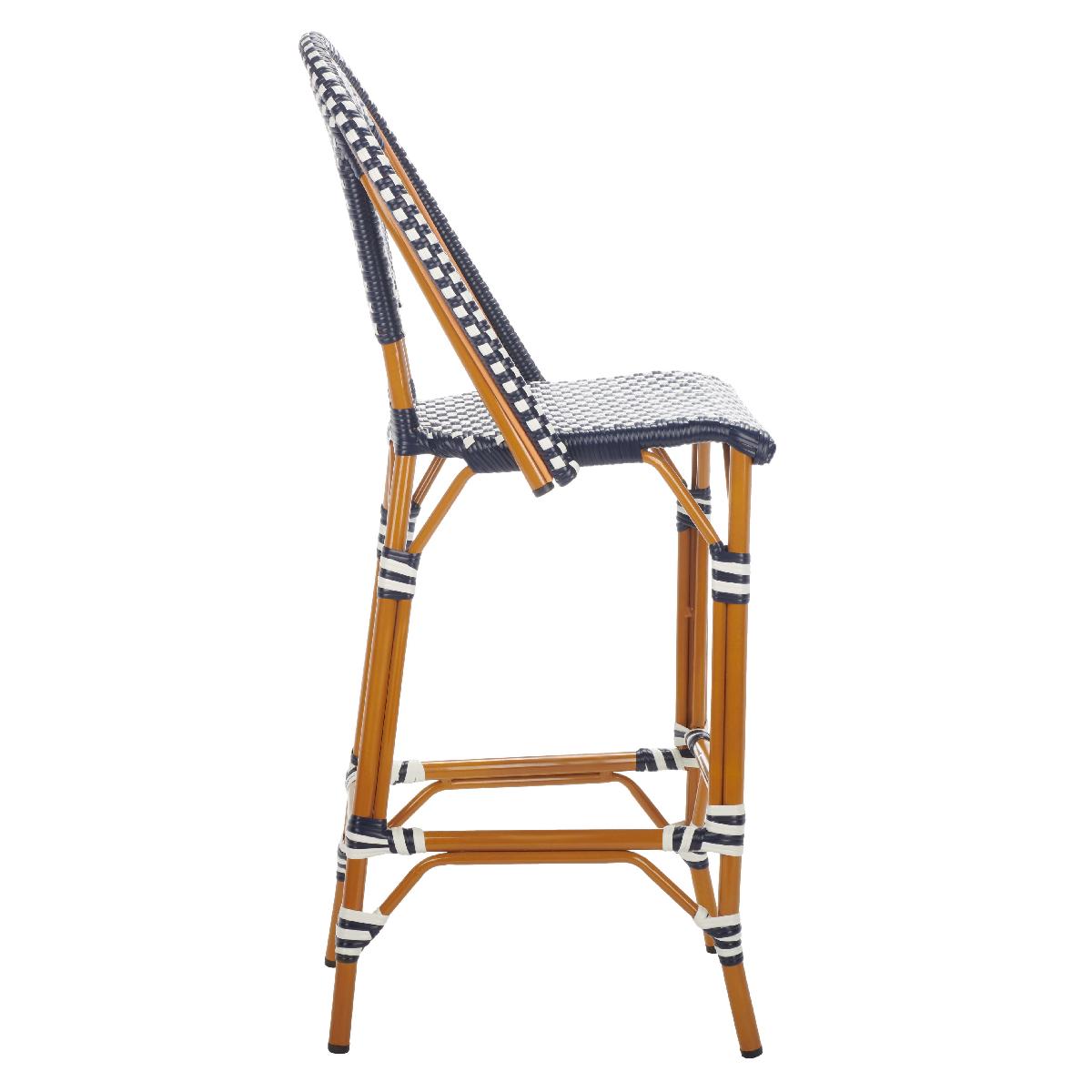 California Bar Stool | Safavieh - PAT7534 - Navy / White 