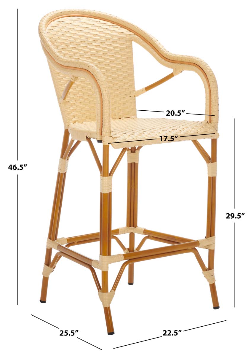 California Bar Stool | Safavieh - PAT7535 - Natural