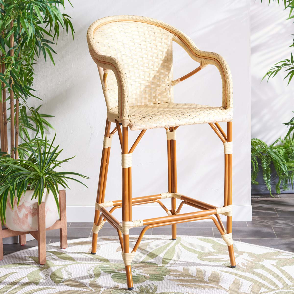 California Bar Stool | Safavieh - PAT7535 - Natural