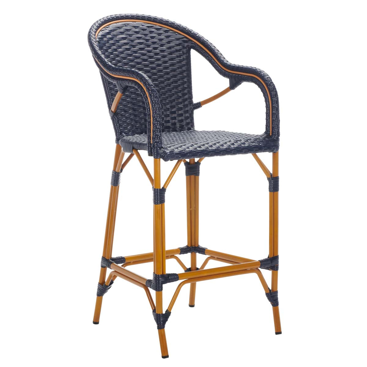 California Bar Stool | Safavieh - PAT7535 - Navy