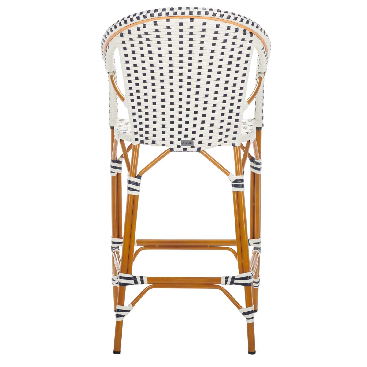 California Bar Stool | Safavieh - PAT7535 - White / Navy