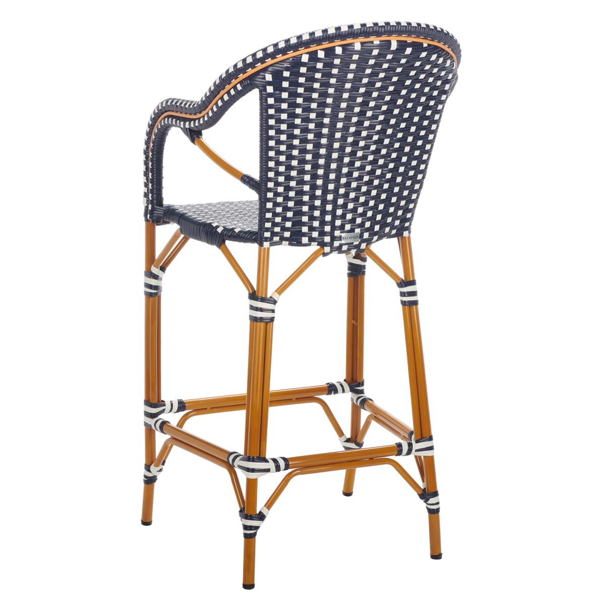 California Bar Stool | Safavieh - PAT7535 - Navy / White