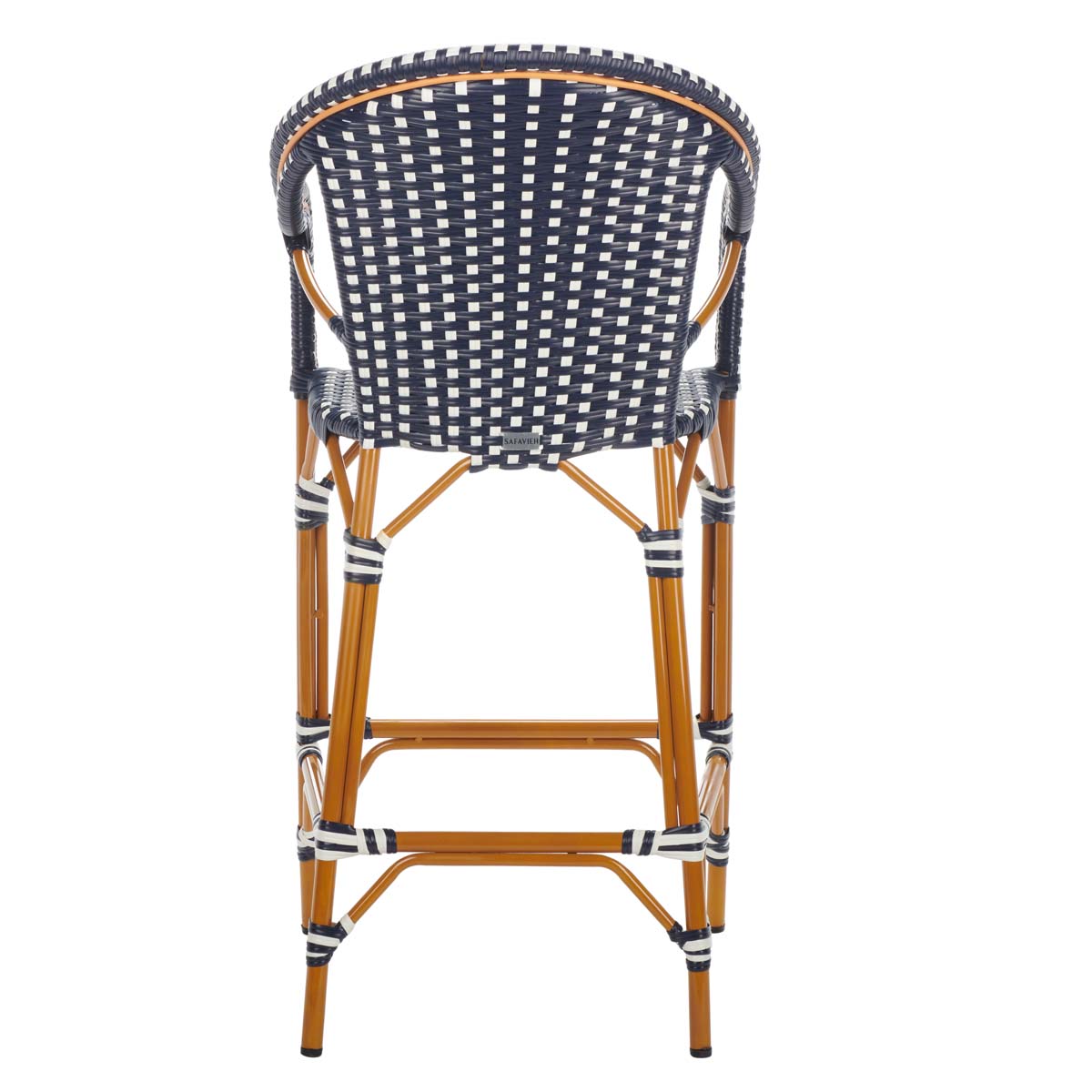 California Bar Stool | Safavieh - PAT7535 - Navy / White