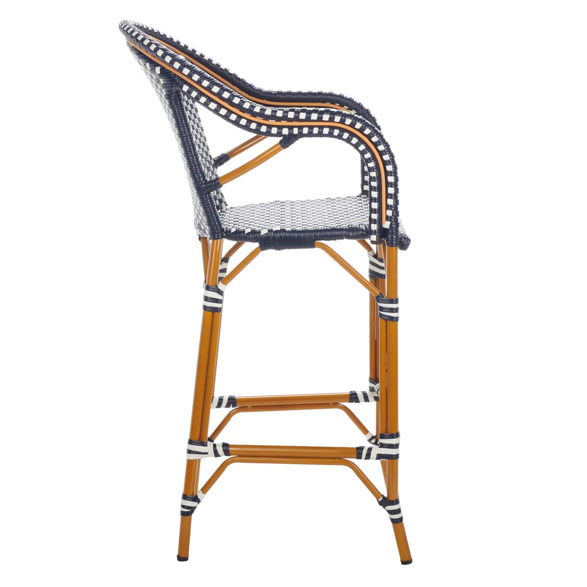 California Bar Stool | Safavieh - PAT7535 - Navy / White