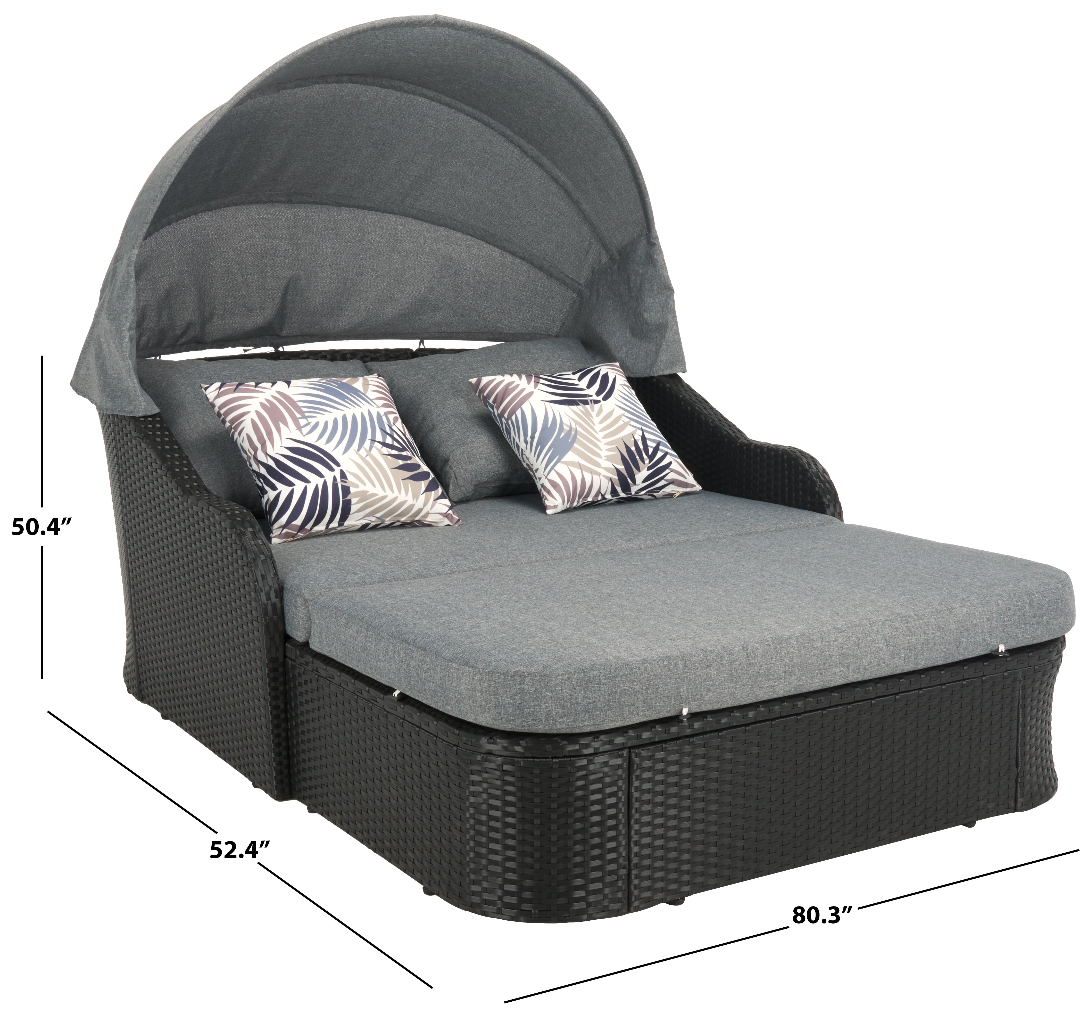 Safavieh Baloo Daybed, PAT7735 - Black / Grey