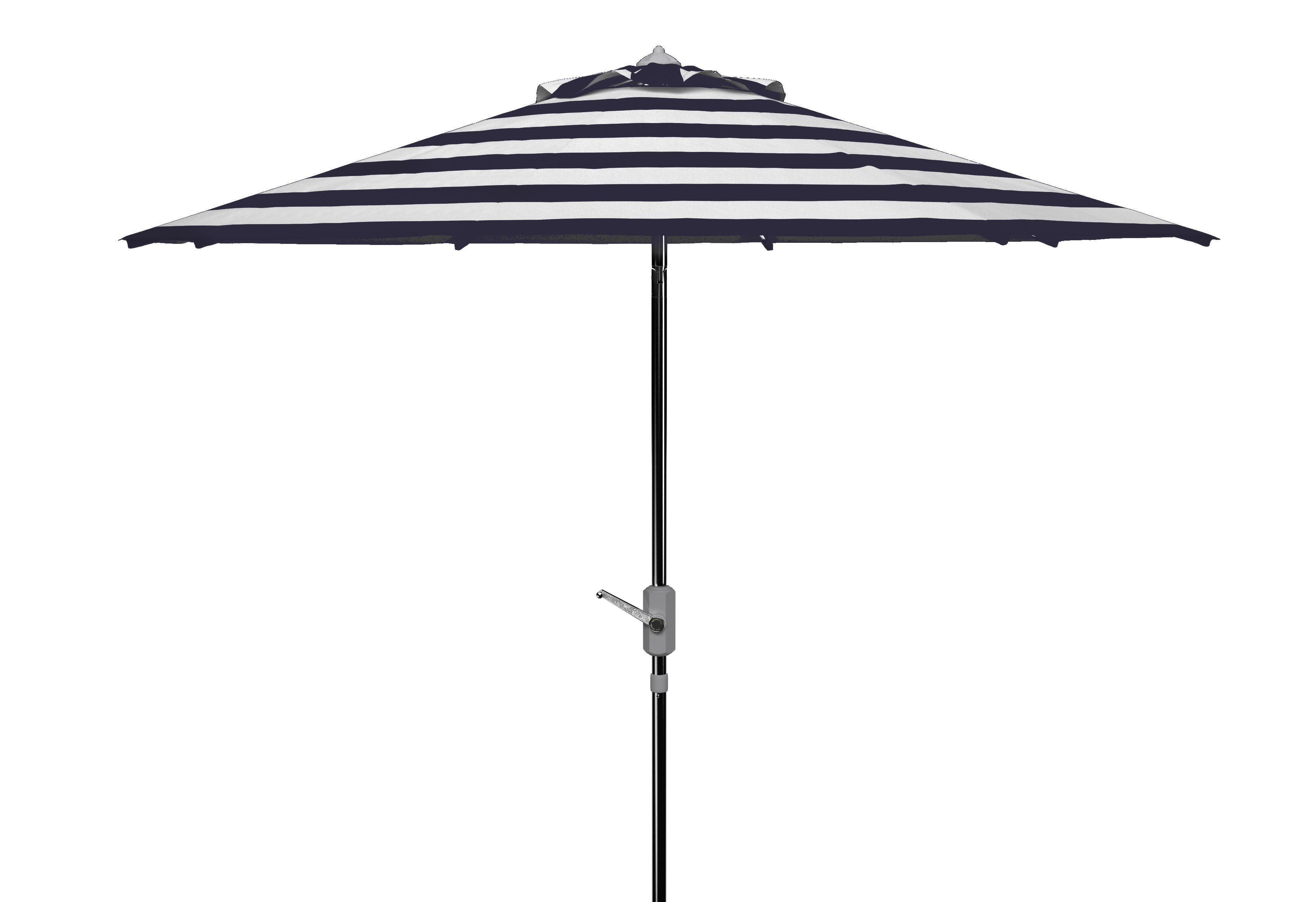 uv-resistant-iris-fashion-line-9ft-auto-umbrella-safavieh-pat8004-Navy / White