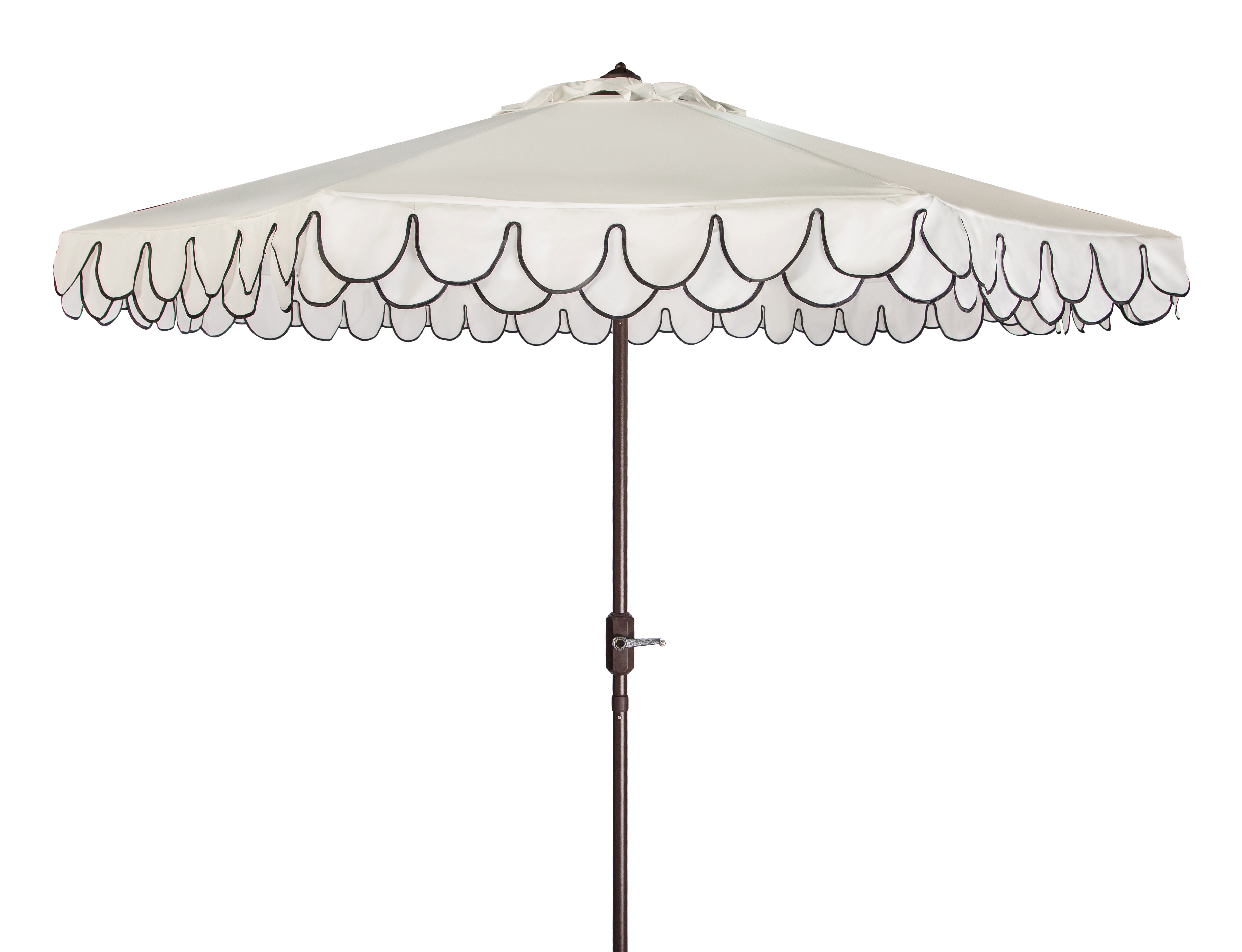 uv-resistant-elegant-valance-9ft-auto-umbrella-safavieh-pat8006-Ivory / Black