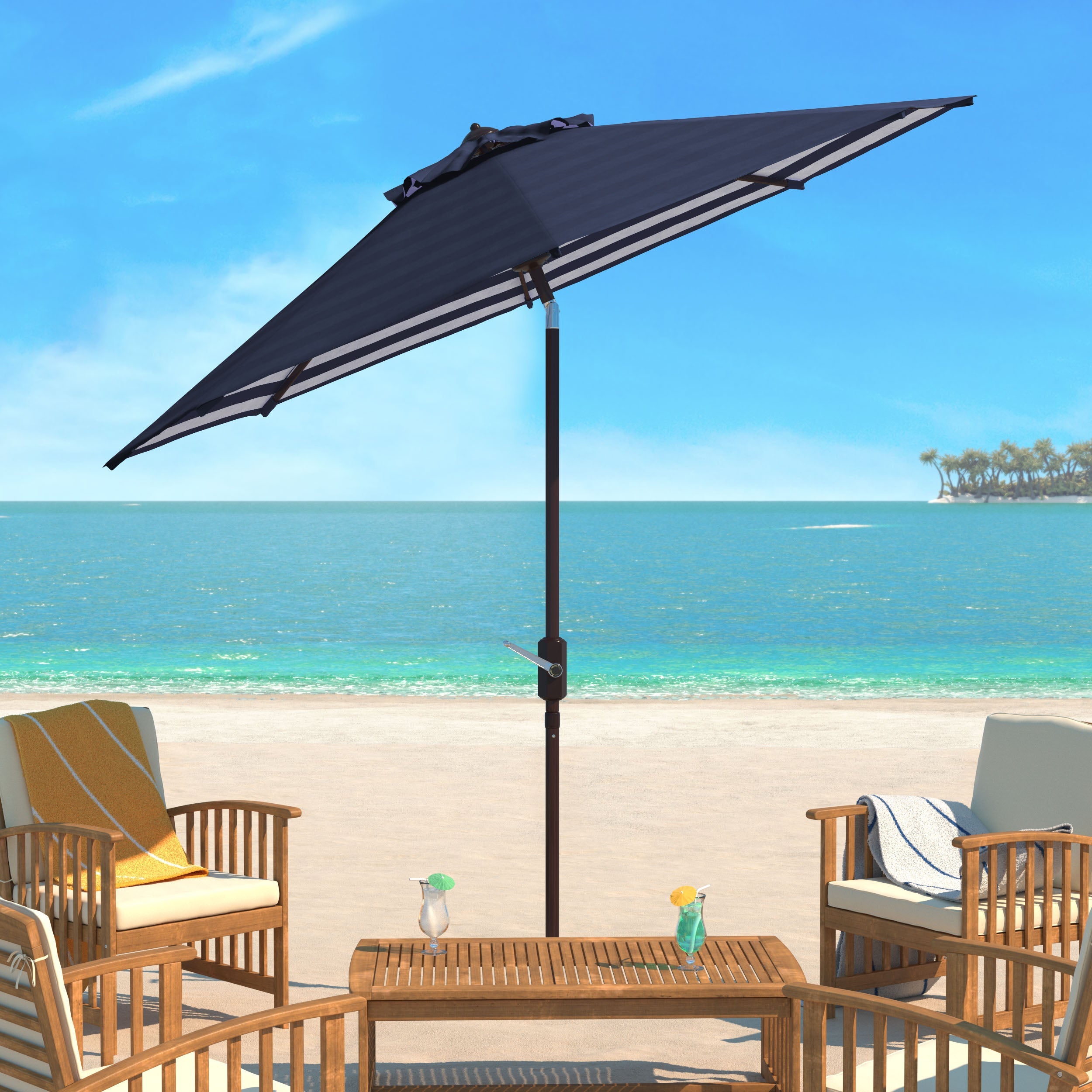 athens-inside-out-striped-9ft-crank-outdoor-auto-umbrella-safavieh-pat8007-Navy / White