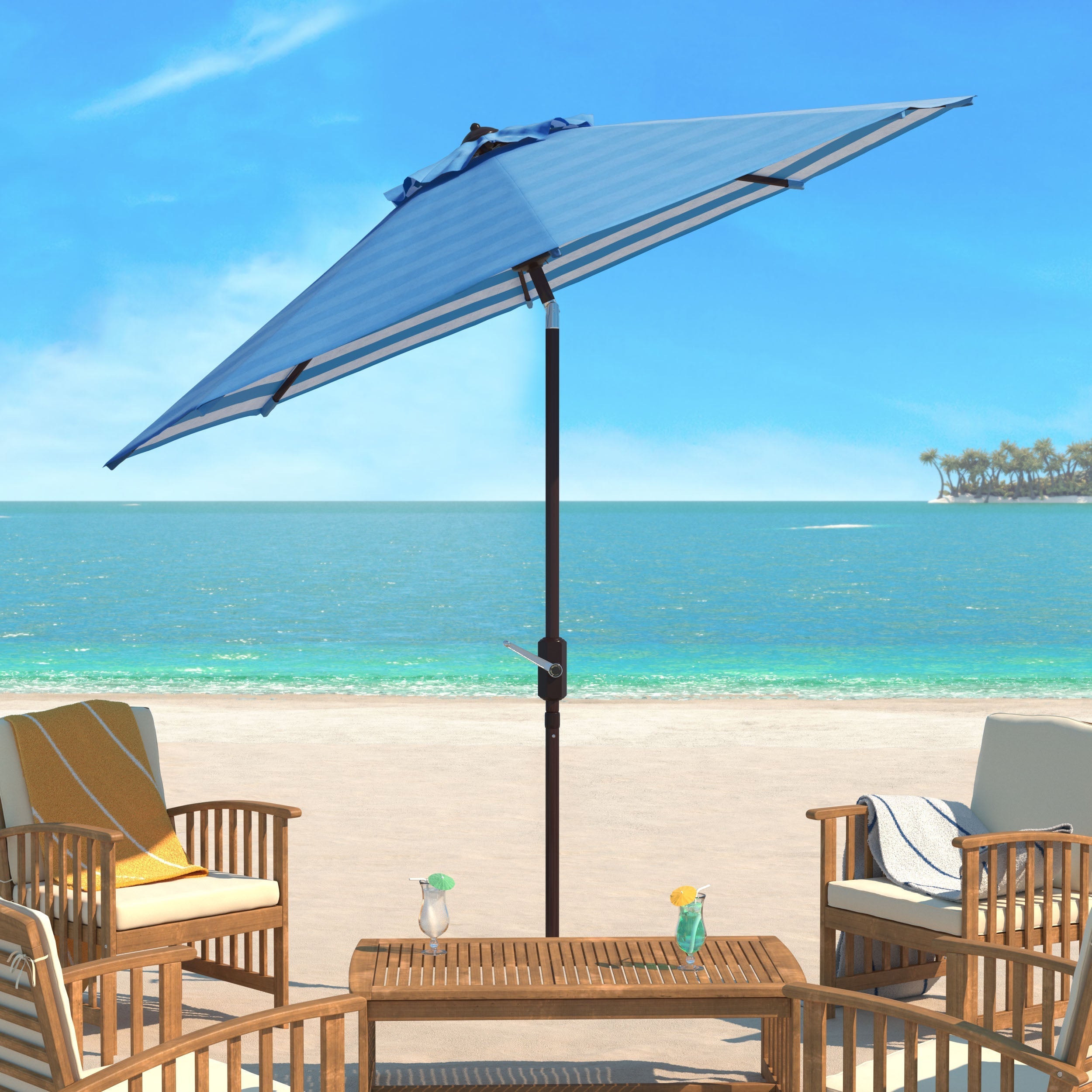 athens-inside-out-striped-9ft-crank-outdoor-auto-umbrella-safavieh-pat8007-Baby Blue / White