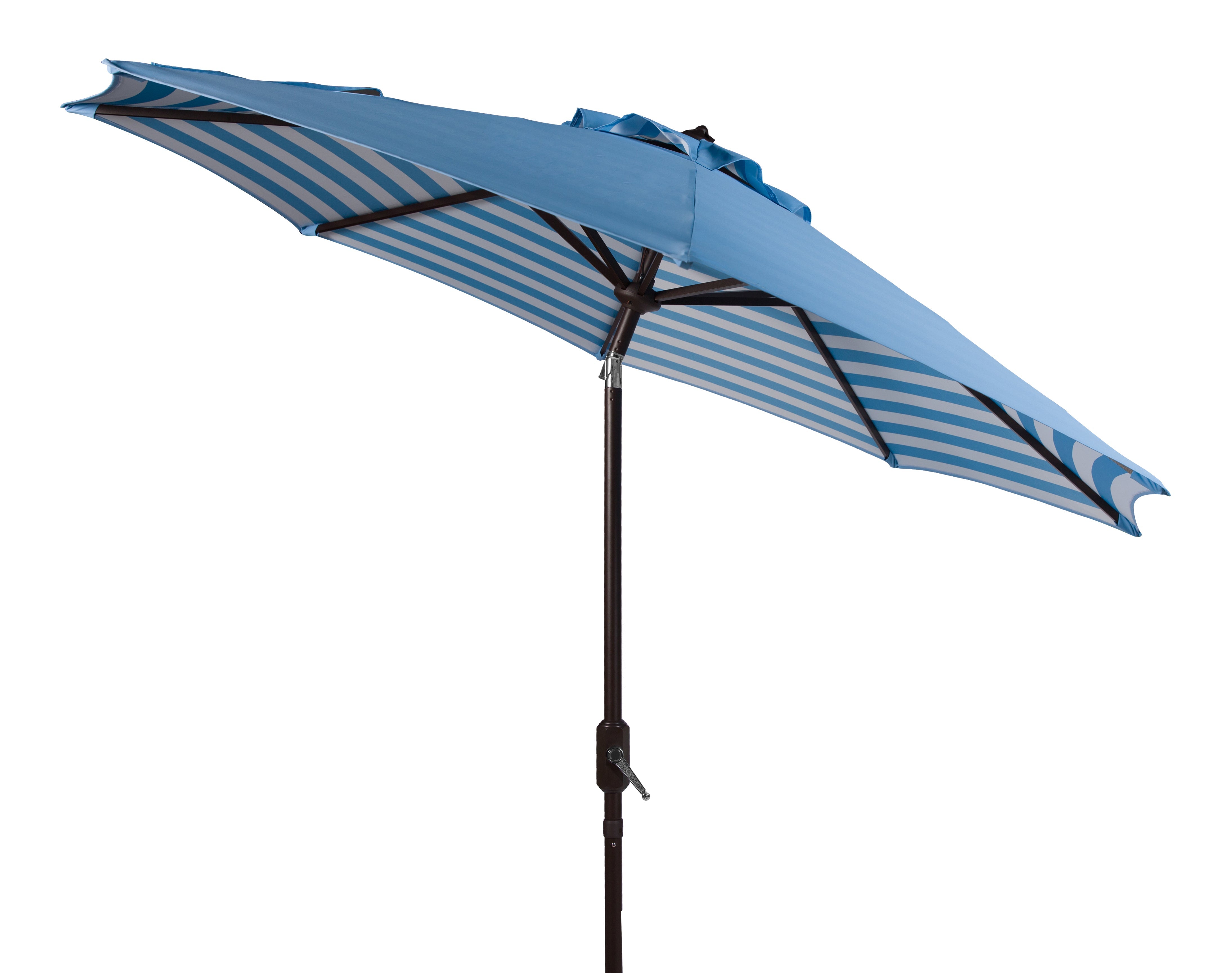 Athens Inside Out Striped 9Ft Crank Outdoor Auto Tilt Umbrella | Safavieh - PAT8007