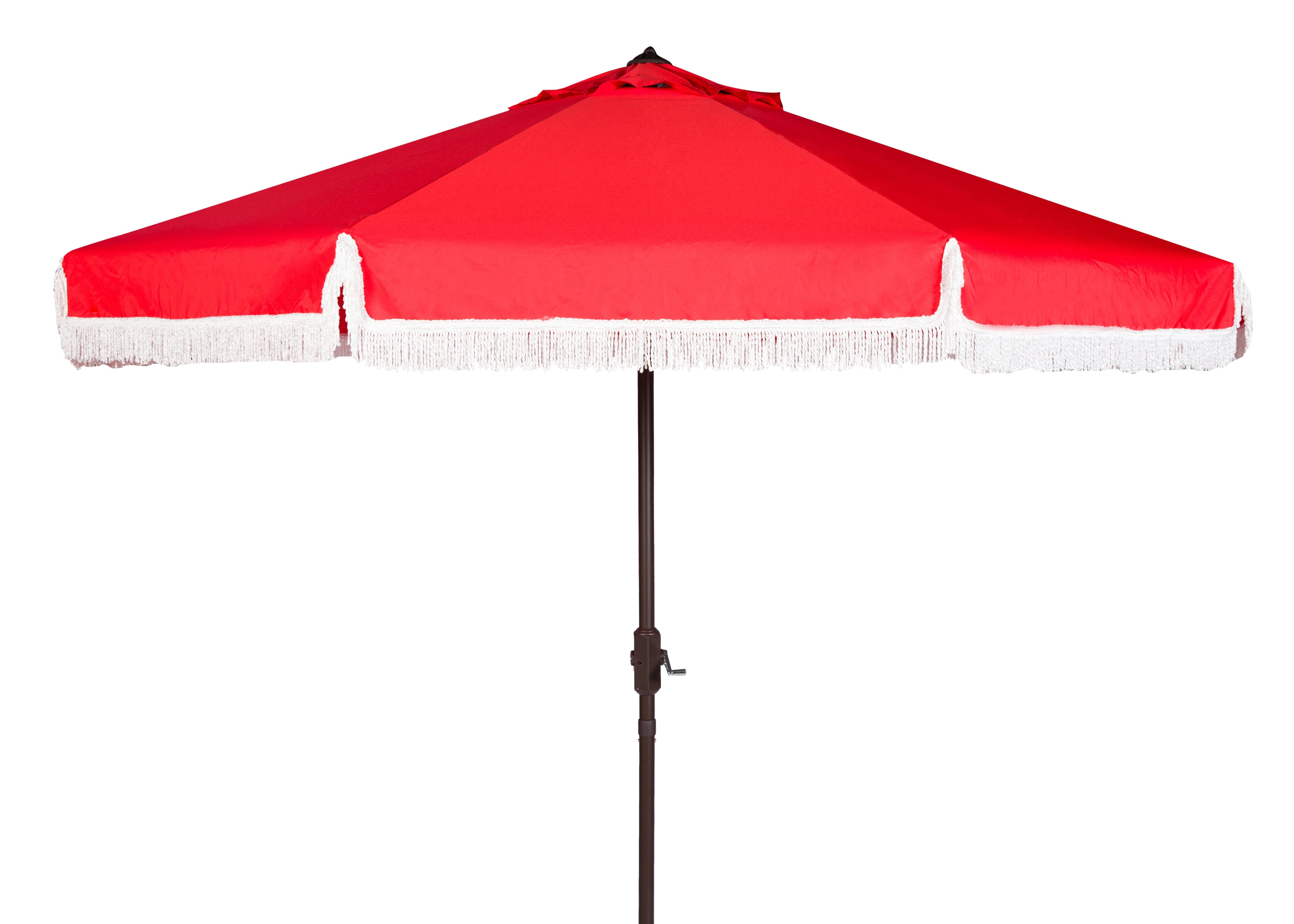 milan-fringe-9ft-crank-outdoor-push-button-umbrella-safavieh-pat8008-Red / White