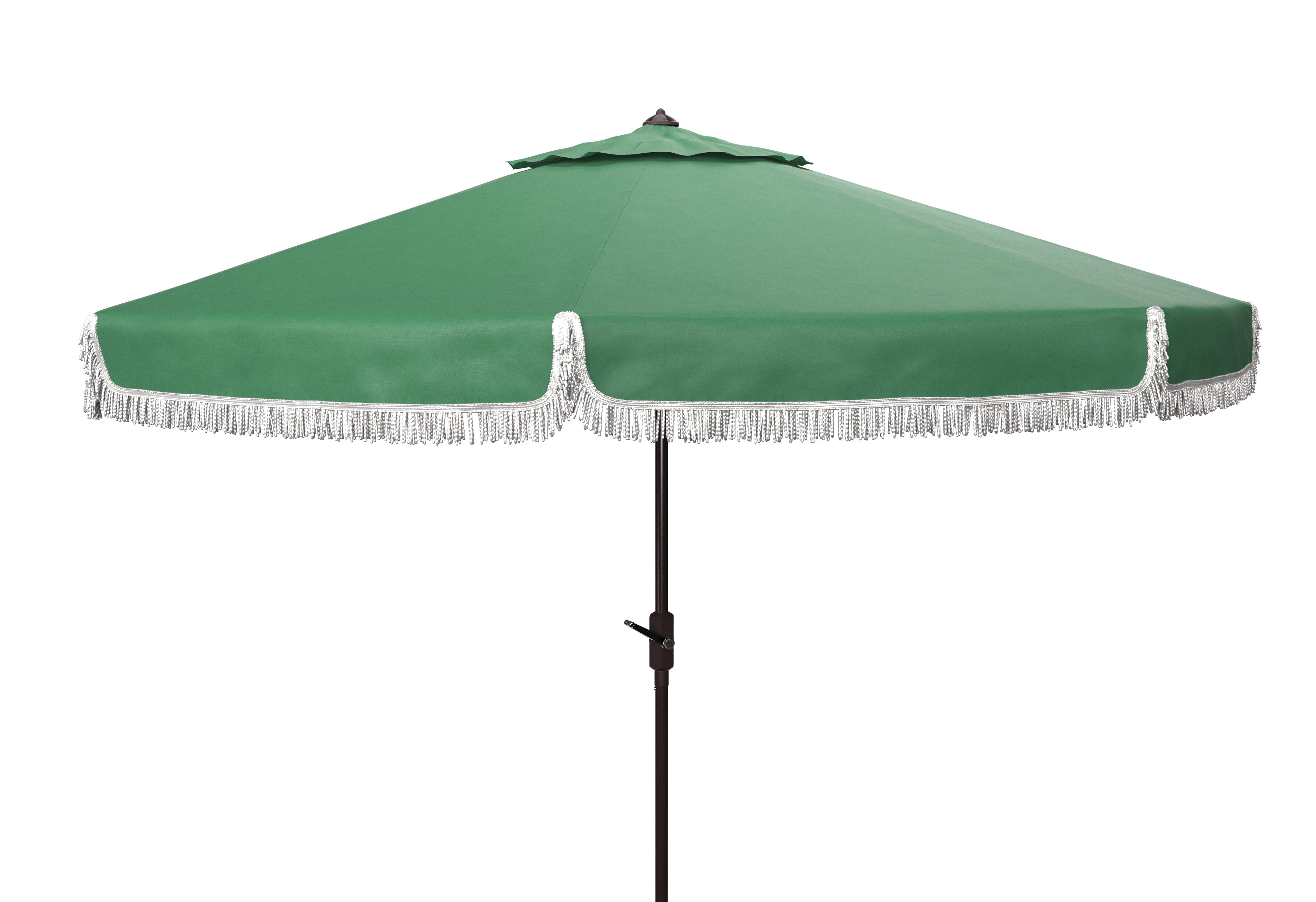 milan-fringe-9ft-crank-outdoor-push-button-umbrella-safavieh-pat8008-Hunter Green