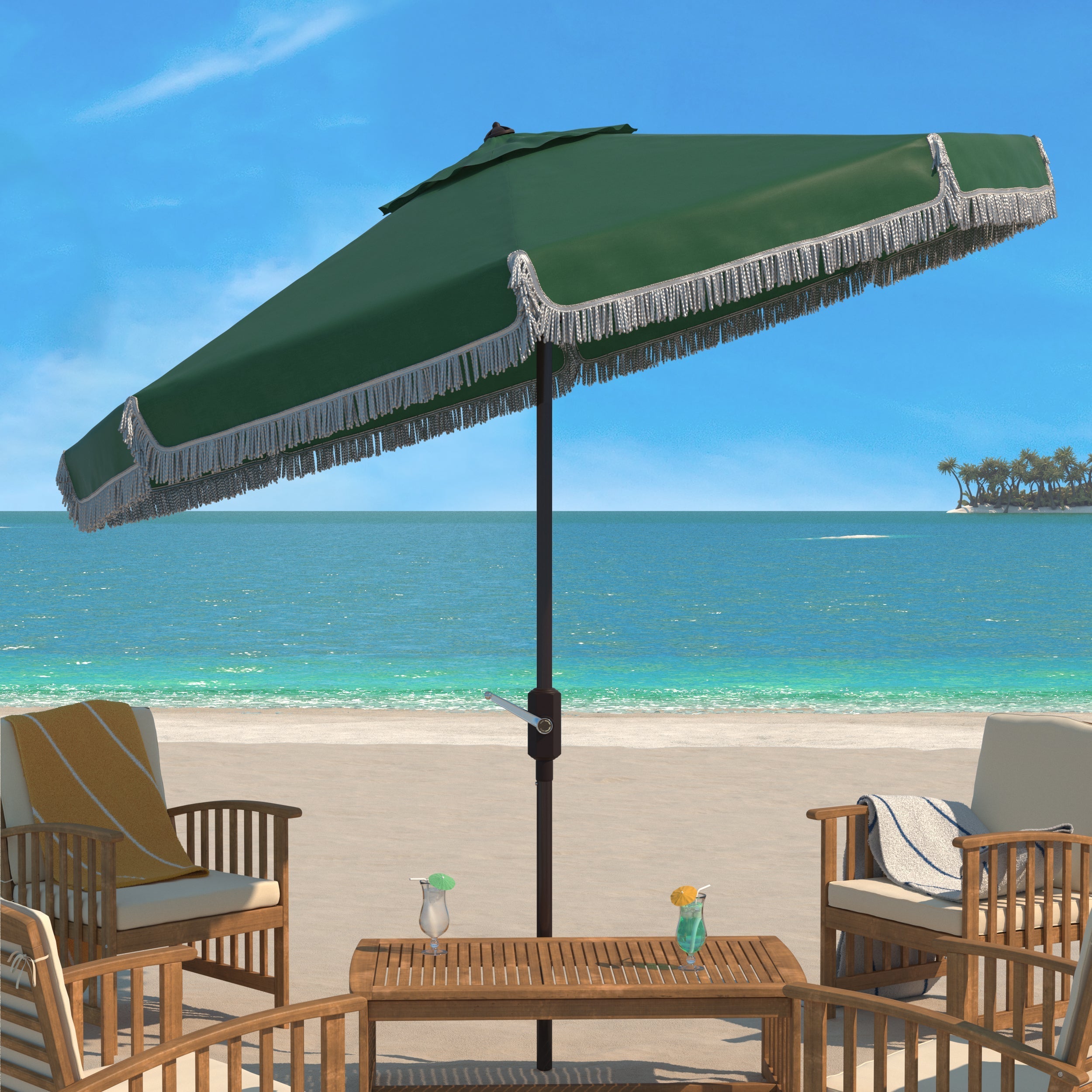 milan-fringe-9ft-crank-outdoor-push-button-umbrella-safavieh-pat8008-Hunter Green